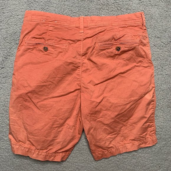 American Eagle Extreme Flex Shorts Mens 31 x 9 Washed Red Slim Chino Distressed - Picture 2 of 11